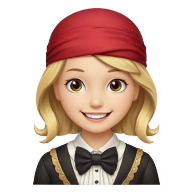 girl pirate with bow tie sticker