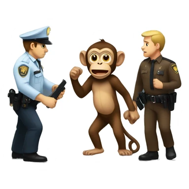 Monkey getting arrested sticker