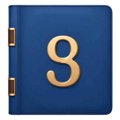 Dark blue book with a number "9" in the cover sticker