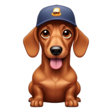 Sausage dog in a cap sticker