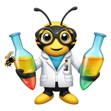 Scientist Bee sticker