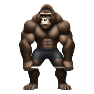 Gorilla lifting weights with Dwayne the rock Johnson sticker