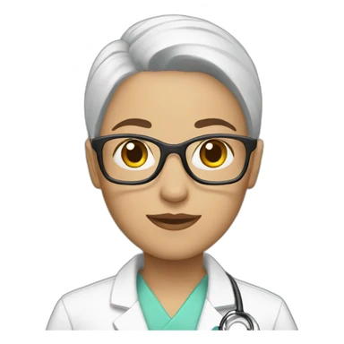 bald brunette doctor sticker