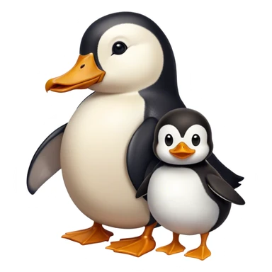 Duck with human hair and a penguin with human hair sticker
