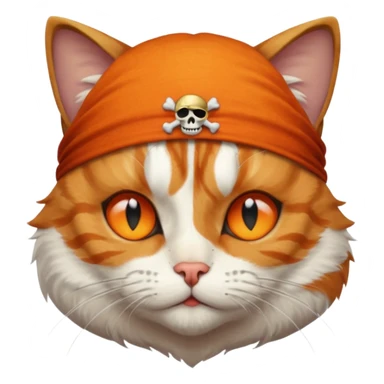 pirate cat with one closed eye with eye patch sticker