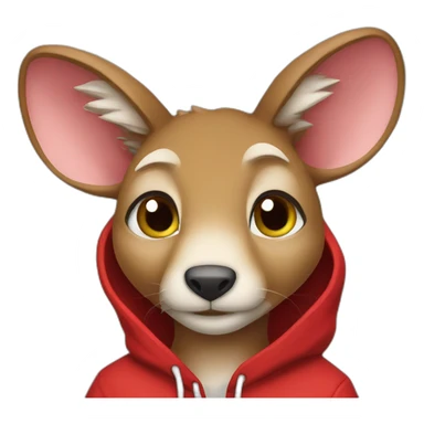 kangourou with red hoodies sticker