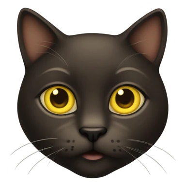 Dark brown cat with yellow eyes  sticker