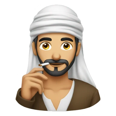 arab man traditional clothing smoking a cigarette sticker