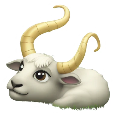 Capricorn is lying in a meadow sticker