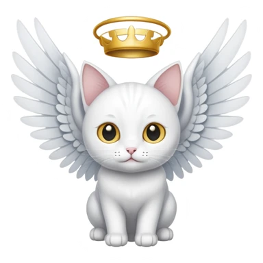 white cat with wings sticker