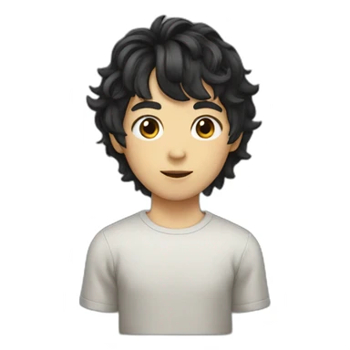 japanese-man-black-wavy-hair-bangs sticker