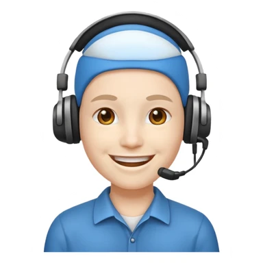  ايموجي يضع سماعات التواصل مع الزبائن على رئاسه  sticker