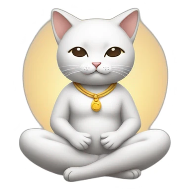 meditating cute cat sticker