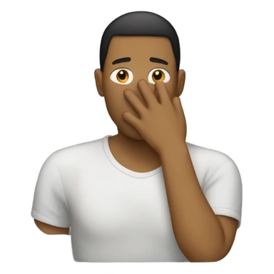 Hand covering face  sticker