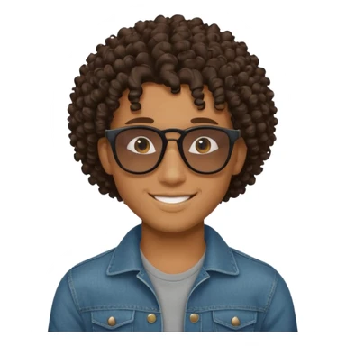 new york, cool young black guy with shades, curly hair, nice smile sticker