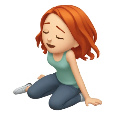 Red head face plant girl sticker