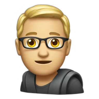 Un intelo ado qui tient un ordinateur sticker