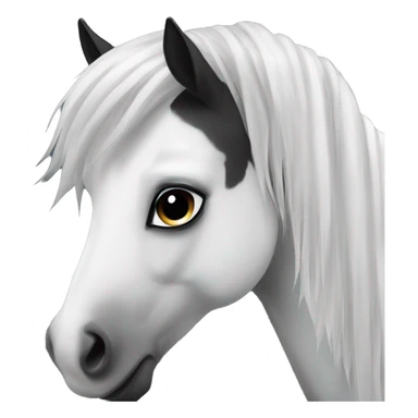 Black and white Horse with long forelock  sticker