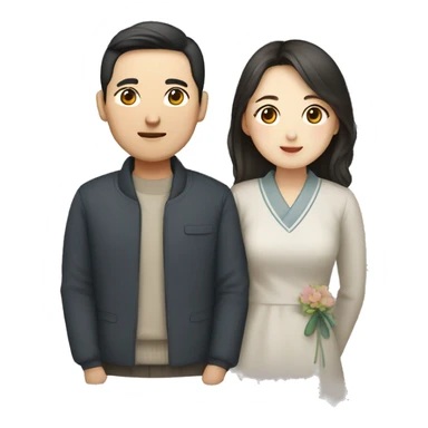 Korean couple sticker
