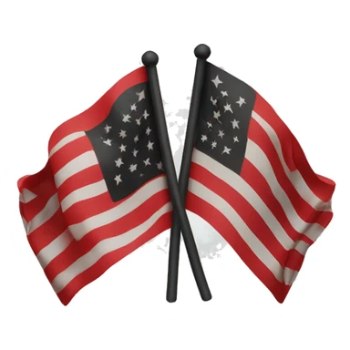 A flag with upper color red, the lower one black sticker