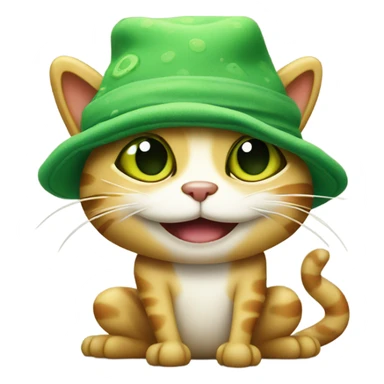 Cat in a froggy hat  sticker
