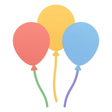 a bunch of colorful balloons, simple and cheerful sticker