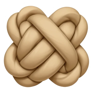 rope tied in a simple knot, rounded edges, cute, soft shading, sticker