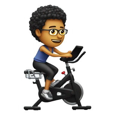 Design an emoji of a person on a stationary bike that is a superstar on a concert sticker