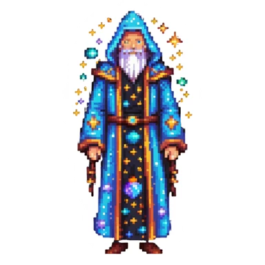 cosmic wizard with stars and galaxy robe sticker