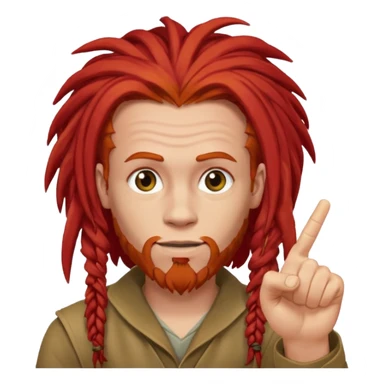 Red head male with dread with one finger up  sticker