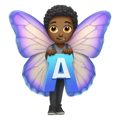 Letter A whith Butterfly wings sticker