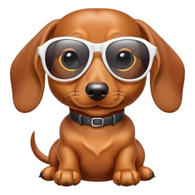 Dackel trägt sonnenbrille sticker