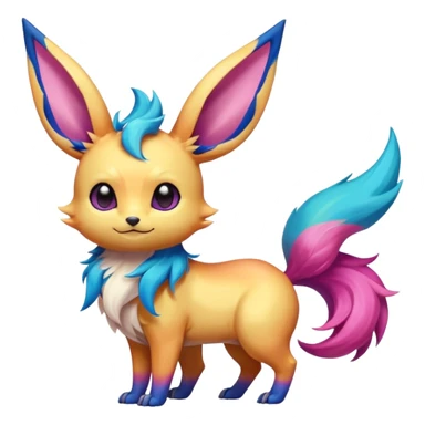 Colorful fantasy Fakémon-Eeveelution-Creature (full body)  sticker