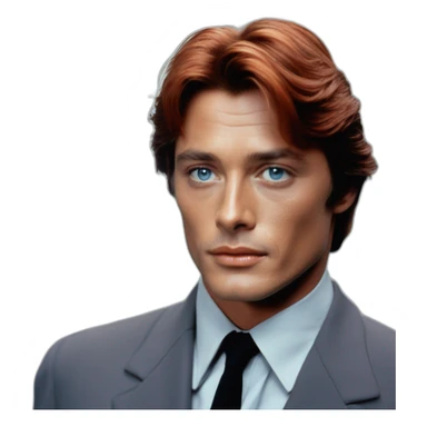alain delon young space navigator blue eyes neat red hair sticker