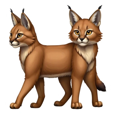 Epic Cute Dark Warm Caracal-Bobcat-Sergal-Vernid full body sticker