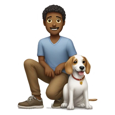 Human and dog  sticker