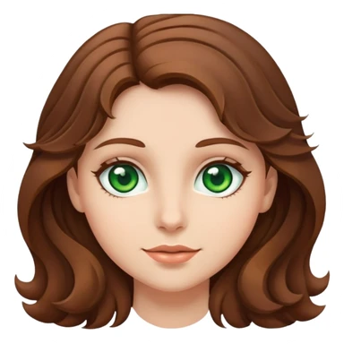girl with wavy brown hair and green eyes sticker