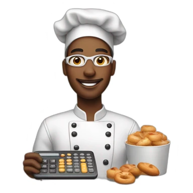 pastry chef + calculator sticker