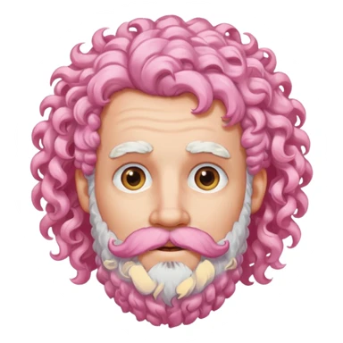 very white bearded pink curly haired  sticker