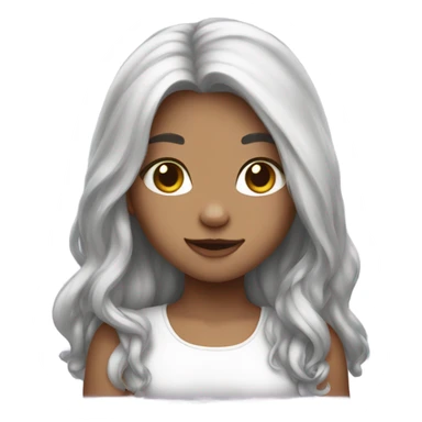 girl kitten with pretty long silver hair sticker