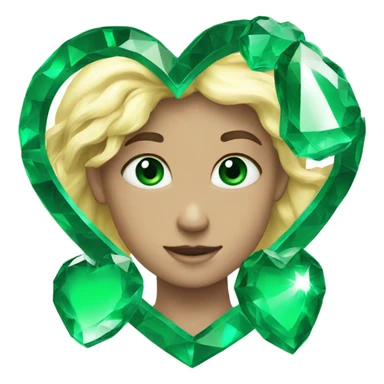 Emerald green heart sticker