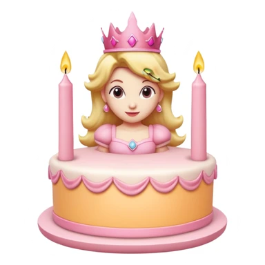 Princess peach birthday cake sticker