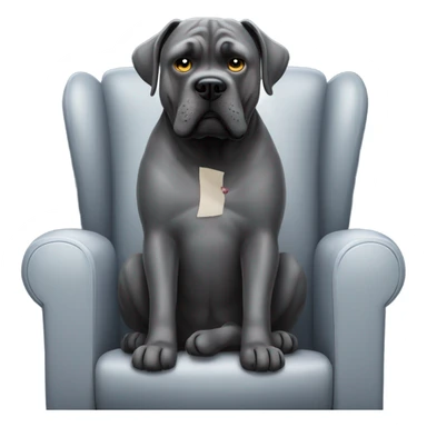 Grey Cane Corso watching a movie. sticker