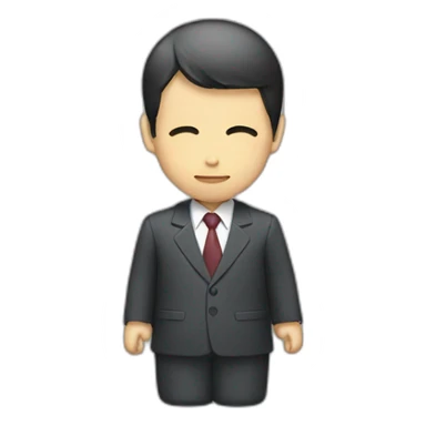 japanese bowing man wearing suits sticker