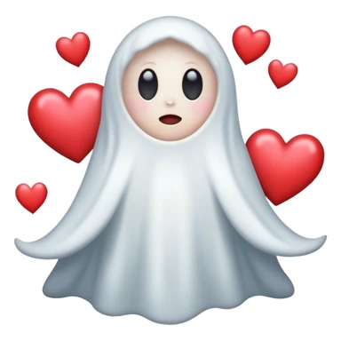 Ghost with hearts sticker