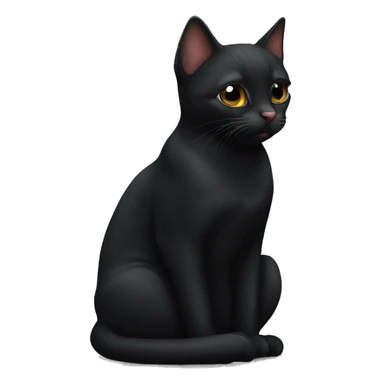 Black cat kiss sticker