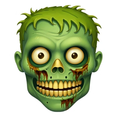 Zumbi verde com dente dourado com nariz sticker