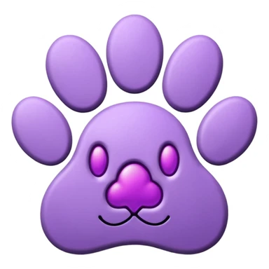 3D lilac purple paw print sticker