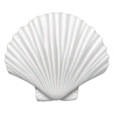 White scallop shell top sticker
