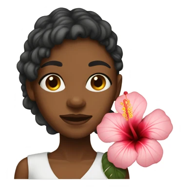 Island girl with hibiscus flower  sticker